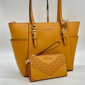 Michael Kors Large Charlotte Tote Bag & Double Zip Wallet Wristlet